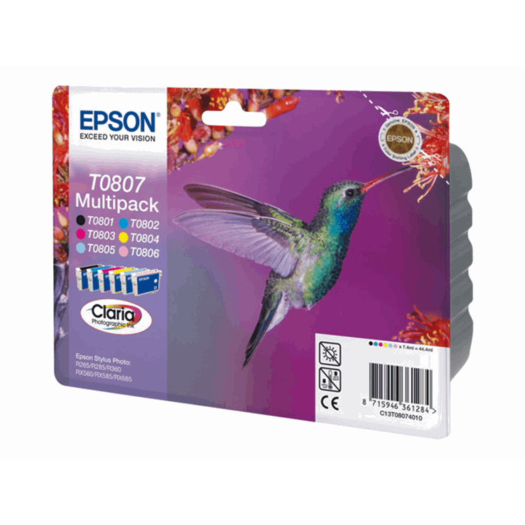 Ink Cartridge T0807 MultiPack (Blk,Cyan, Ink Cartridge T0807 MultiPack (Blk,Cyan,