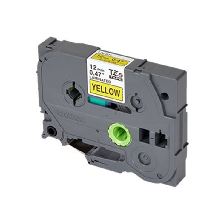 TZ-631 12mm - black on yellow - laminated (8m) TZ-631 12mm - black on yellow - laminated (8m)