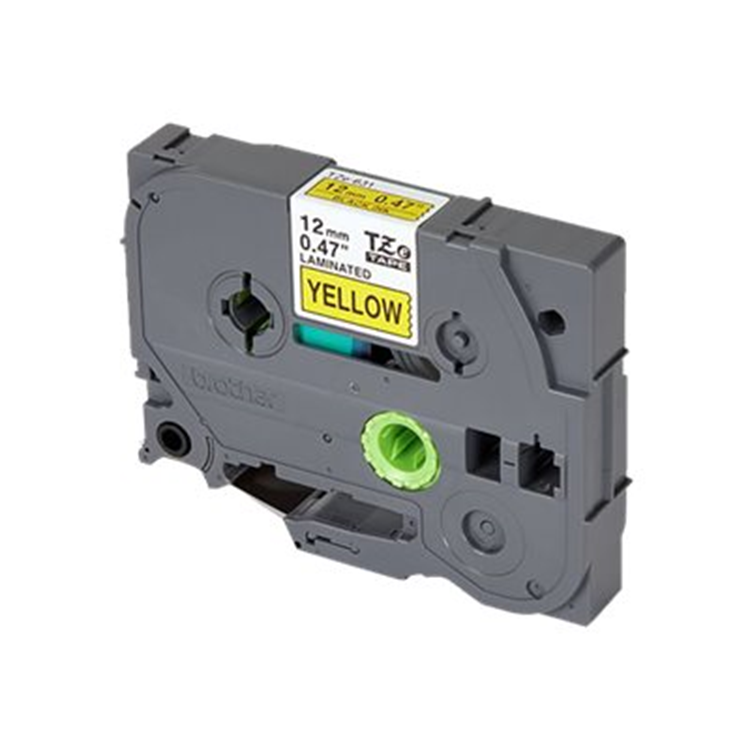 TZ-631 12mm - black on yellow - laminated (8m)