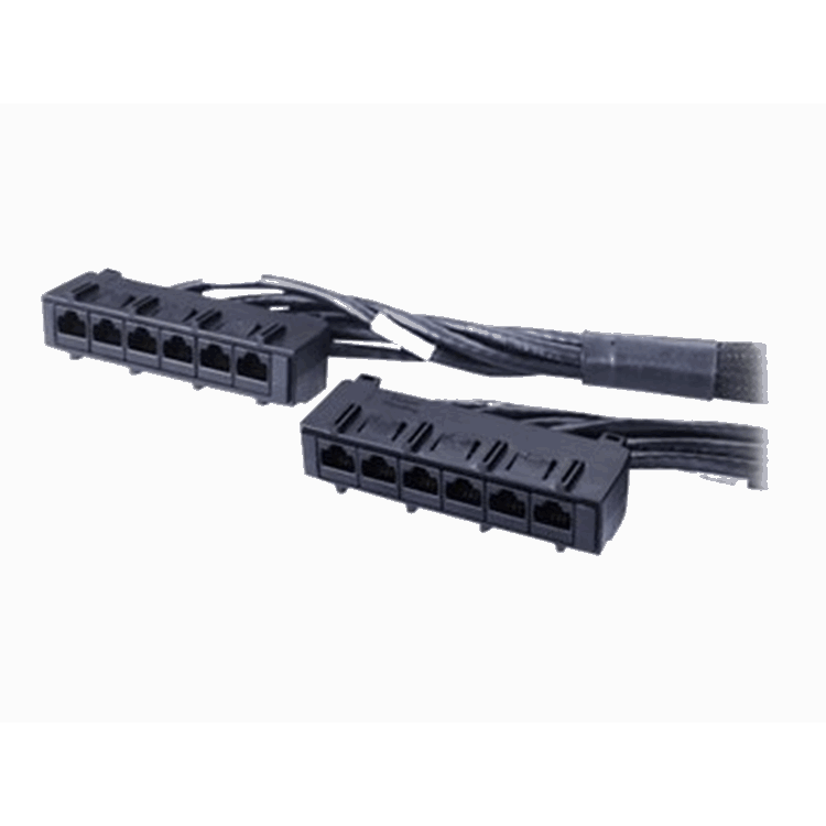 APC DATA DISTR CABLE, CAT6 UTP CMR 6XRJ-45 BLACK, 7FT (2.1M) APC DATA DISTR CABLE, CAT6 UTP CMR 6XRJ-45 BLACK, 7FT (2.1M)