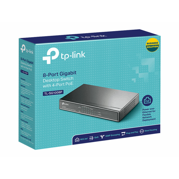 TL-SG1008P 8-Port Gigabit Desktop PoE Switch 8 10/100/1000Mbps RJ45 ports including 4 PoE ports stee TL-SG1008P 8-Port Gigabit Desktop PoE Switch 8 10/100/1000Mbps RJ45 ports including 4 PoE ports stee