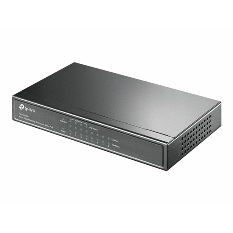 TL-SG1008P 8-Port Gigabit Desktop PoE Switch 8 10/100/1000Mbps RJ45 ports including 4 PoE ports stee TL-SG1008P 8-Port Gigabit Desktop PoE Switch 8 10/100/1000Mbps RJ45 ports including 4 PoE ports stee