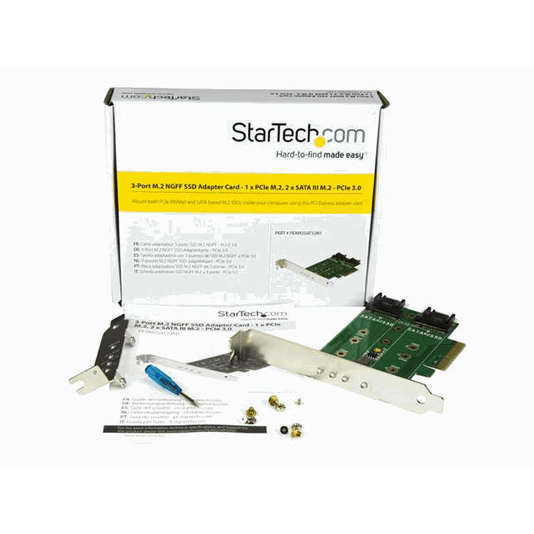 M.2 SSD Card 1x PCIe (NVMe) 2x SATA M.2