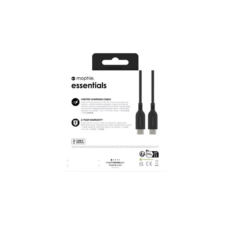 mophie Ess Cable USBC USBC 1M FG Black