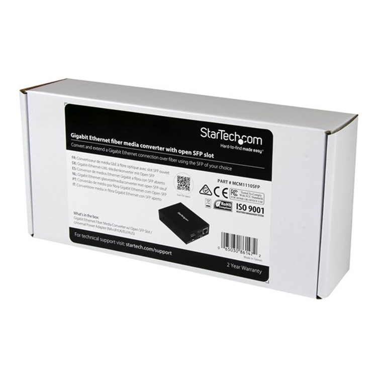 Fiber Media Converter with Open SFP Slot