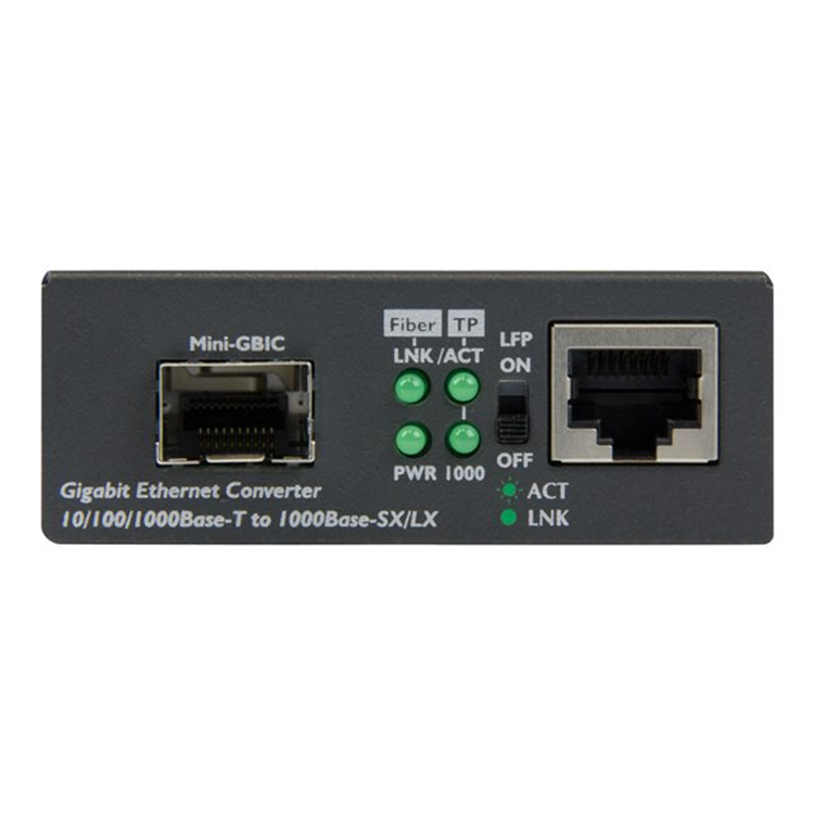 Fiber Media Converter with Open SFP Slot
