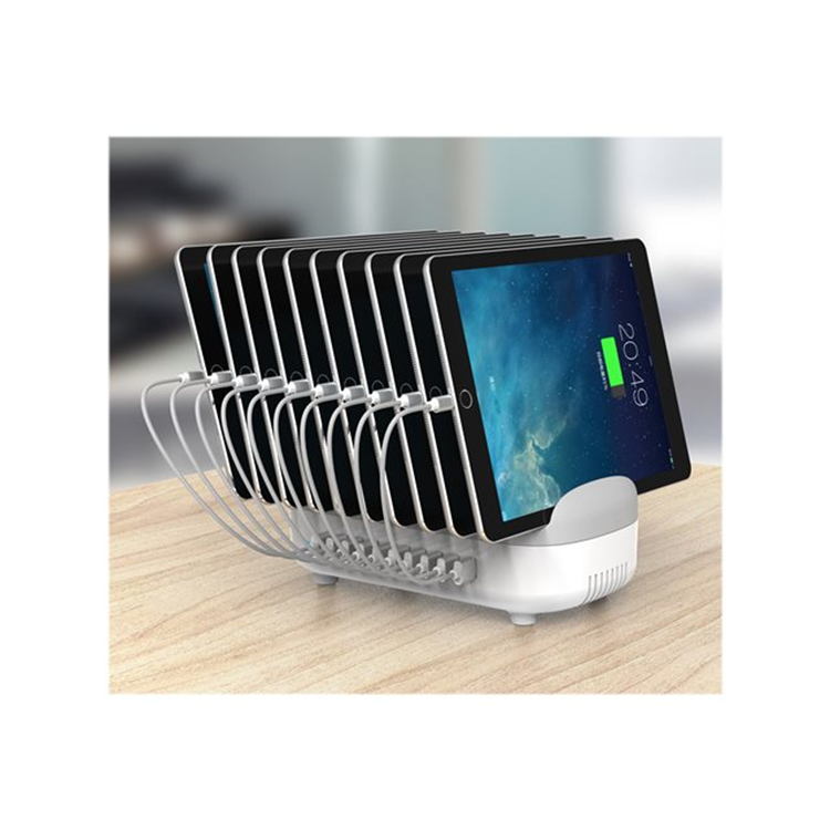 10 Port USB Charg Dock station WHT UK