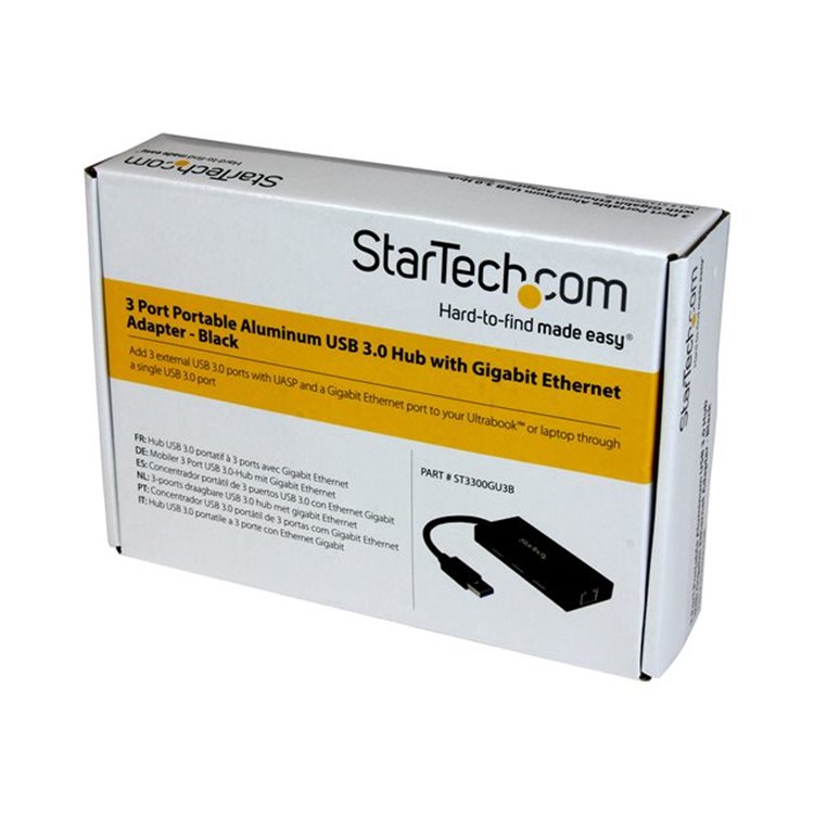 Portable USB 3.0 Hub w/ Gigabit Ethernet Portable USB 3.0 Hub w/ Gigabit Ethernet
