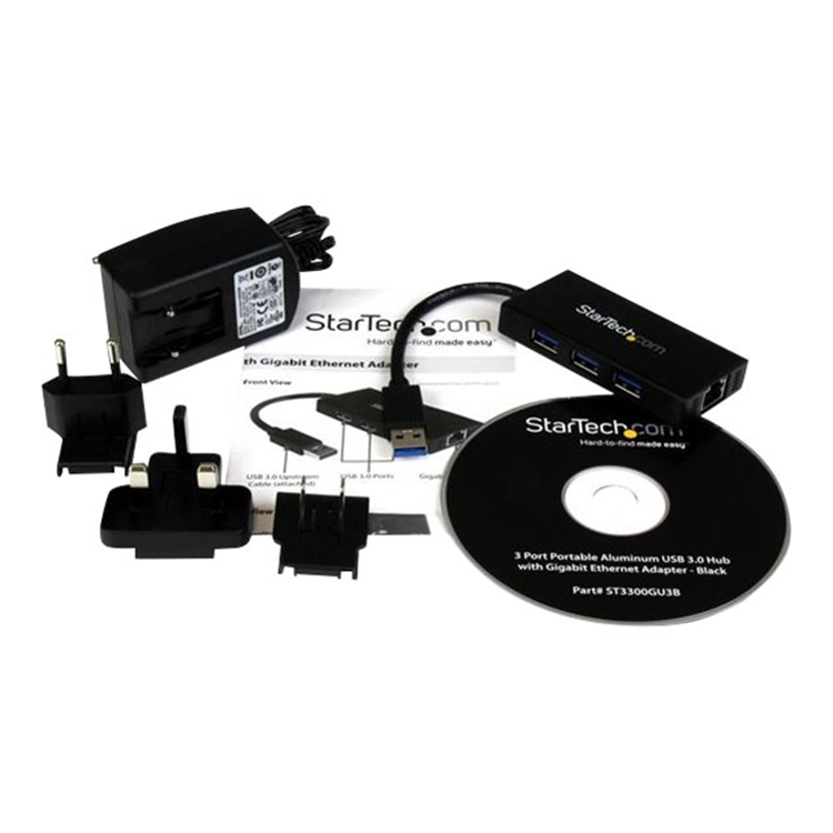 Portable USB 3.0 Hub w/ Gigabit Ethernet Portable USB 3.0 Hub w/ Gigabit Ethernet