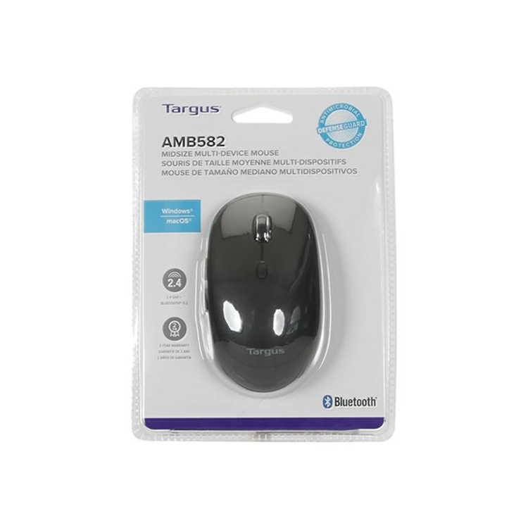 Targus Antimicrobial Mid-size Dual ModeWireless Optical Mouse