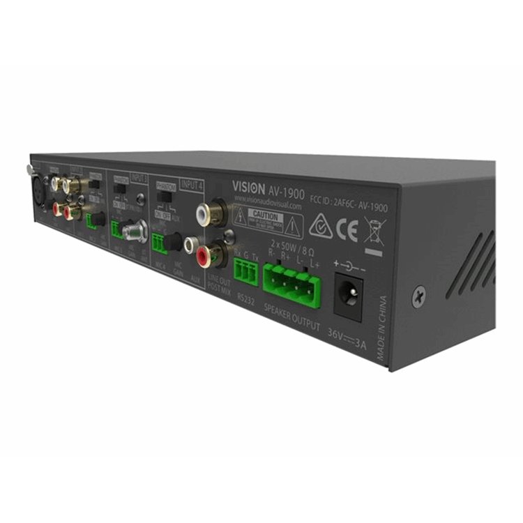 VISION 2x50w Mixer Amplifier - 4 inputs VISION 2x50w Mixer Amplifier - 4 inputs