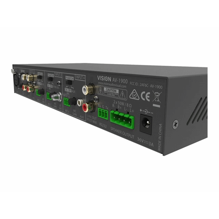 VISION 2x50w Mixer Amplifier - 4 inputs