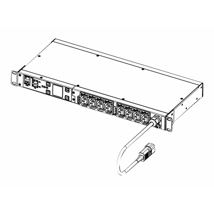 EPDU MI 1U C14 10A 1P C13x8