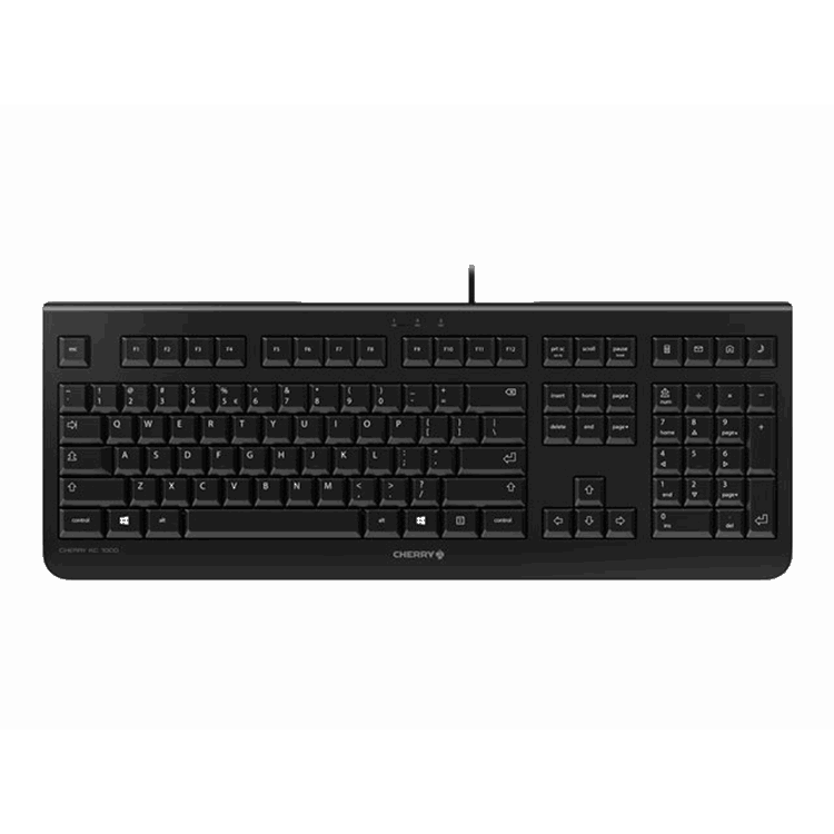 KC 1000 corded keyboard black USB.  Quiet operation/wear resistant keys/4 hotkeys