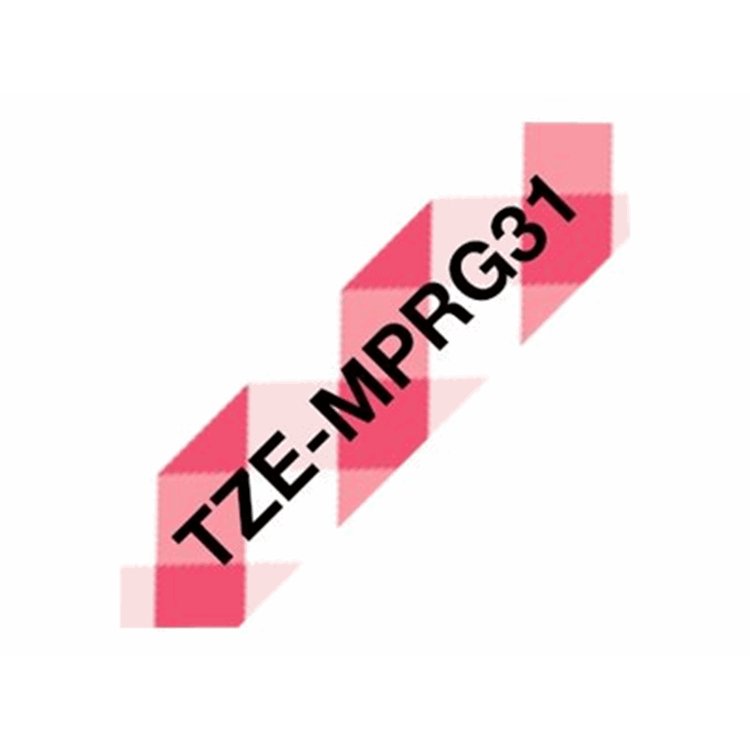 PTOUCH BLACK ON RED GINGHAM TAPE 12MM PTOUCH BLACK ON RED GINGHAM TAPE 12MM