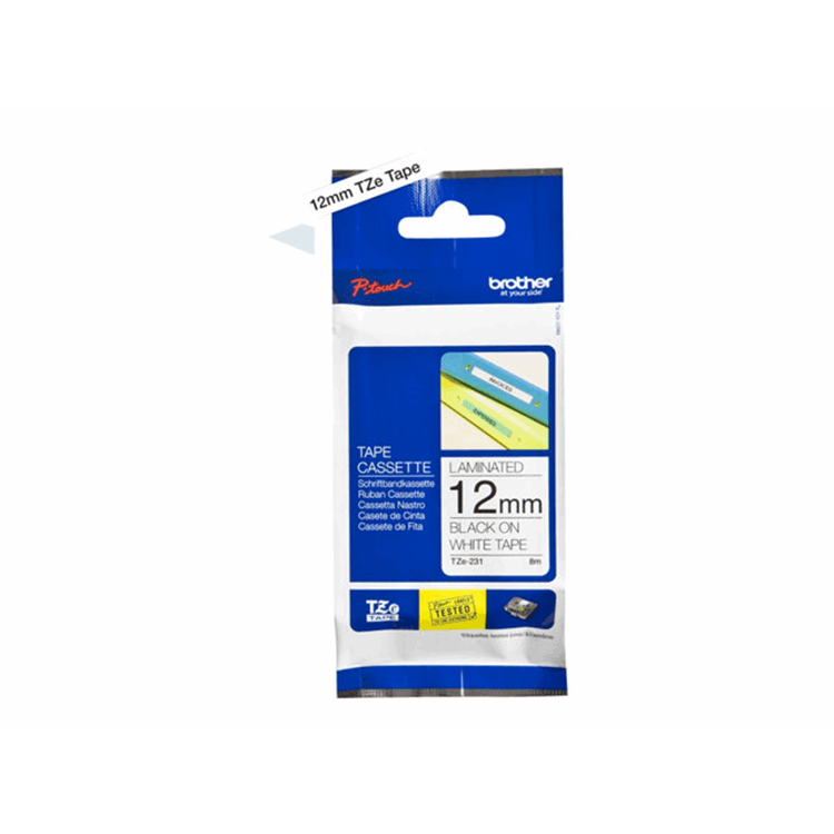 Tape/12mm black on white f P-Touch TZE