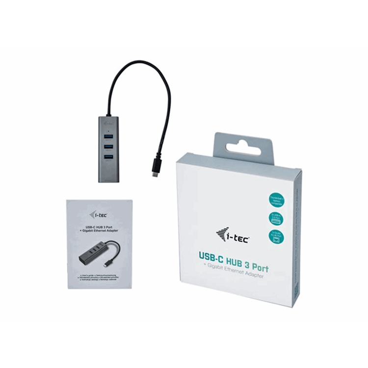 i-tec USB-C Metal HUB 3 + GLAN i-tec USB-C Metal HUB 3 + GLAN