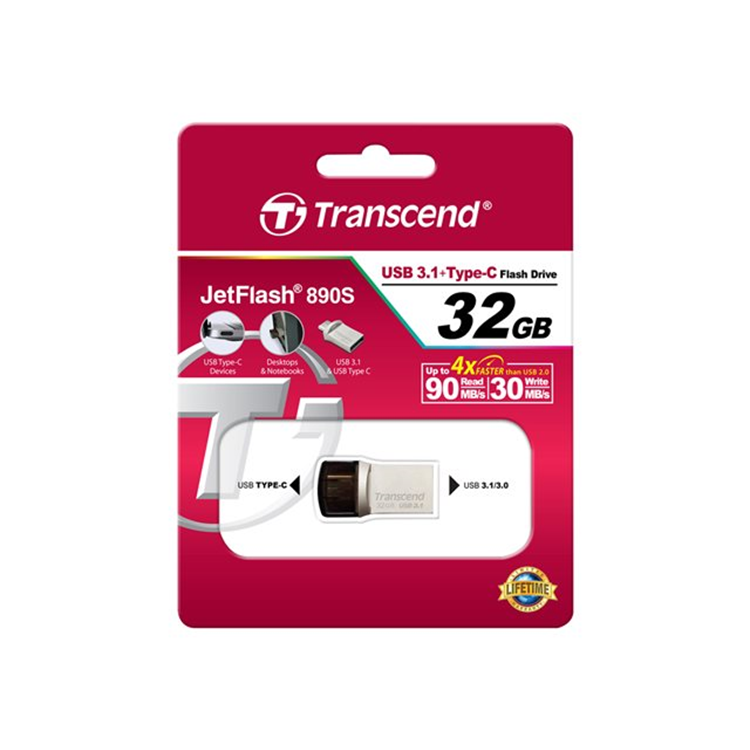 JetFlash 890 32GB OTG USB type-C and USB 3.1 Silver JetFlash 890 32GB OTG USB type-C and USB 3.1 Silver