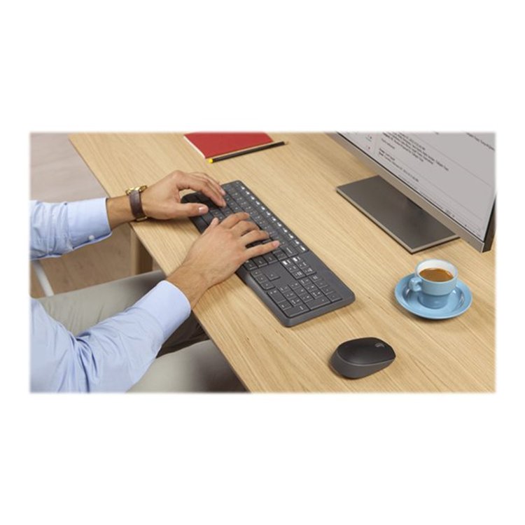 MK235 Wireless Keyboard and Mouse Combo-GREY-US INT''L-2.4GHZ-INTNL-(GREY KEYS GREY BTM)