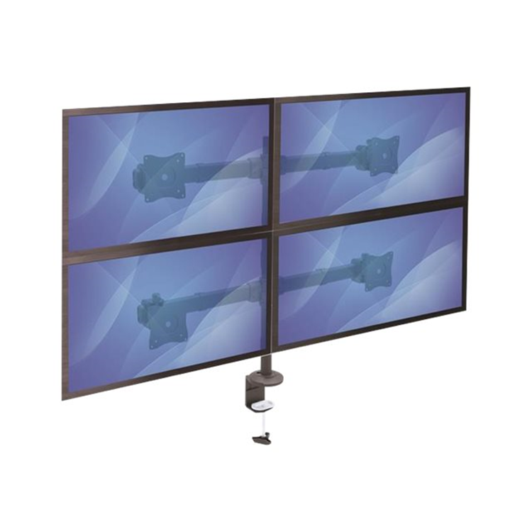 Desk Mount Quad Monitor Arm - Steel