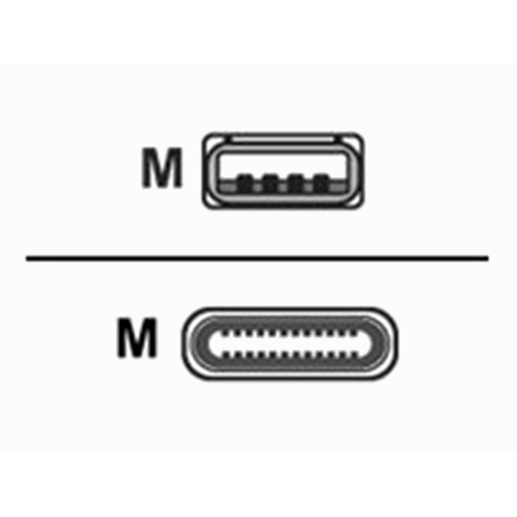 2m USB 3 Type Angled C to A 2m USB 3 Type Angled C to A