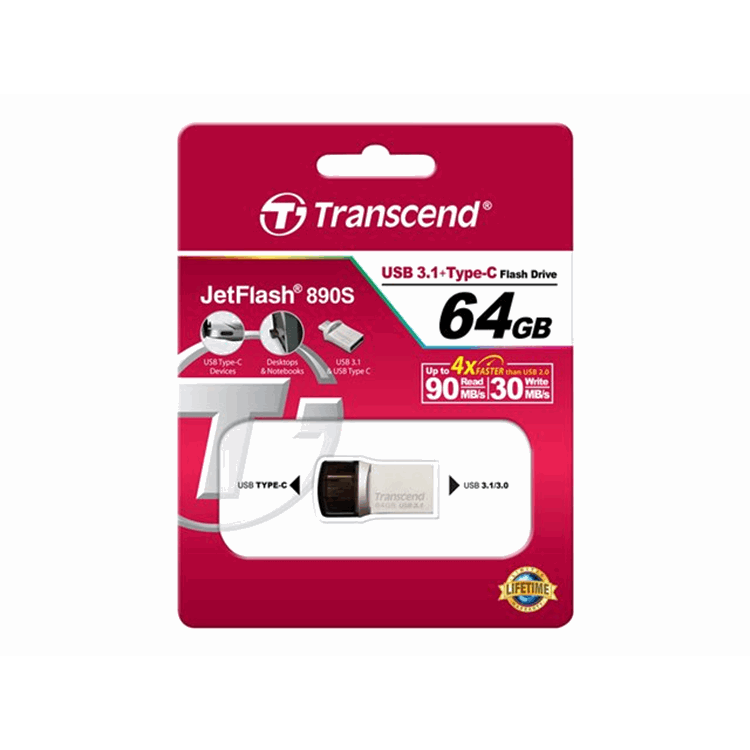 JetFlash 890S/64GB USB 3.1 Silver