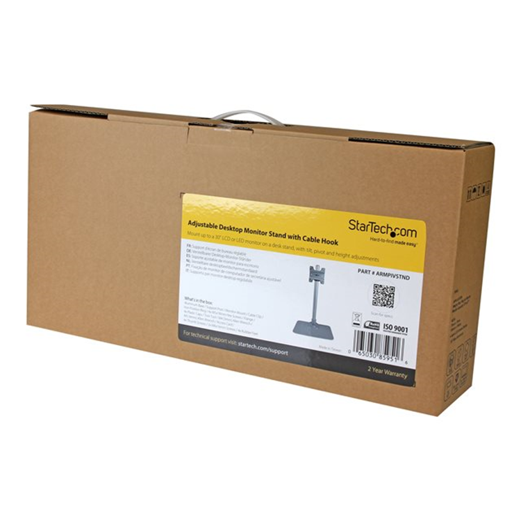 Desktop monitor stand with cable hook