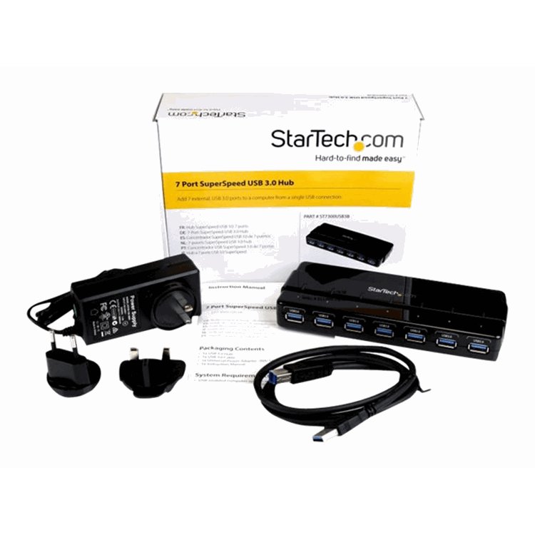 7 Port SuperSpeed USB 3.0 Hub w/ Adapter 7 Port SuperSpeed USB 3.0 Hub w/ Adapter