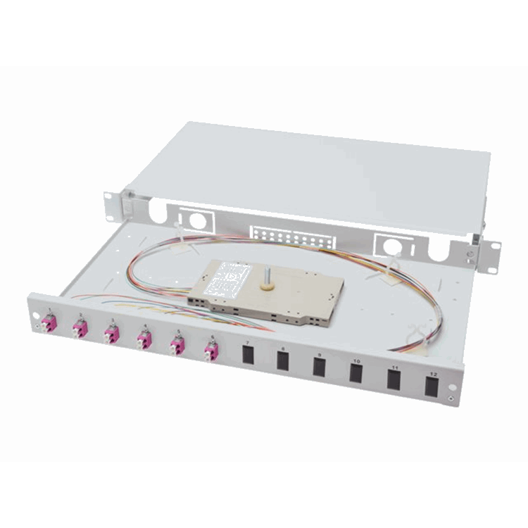 FO splice box, 1U, equipped, 6x LC DX, O