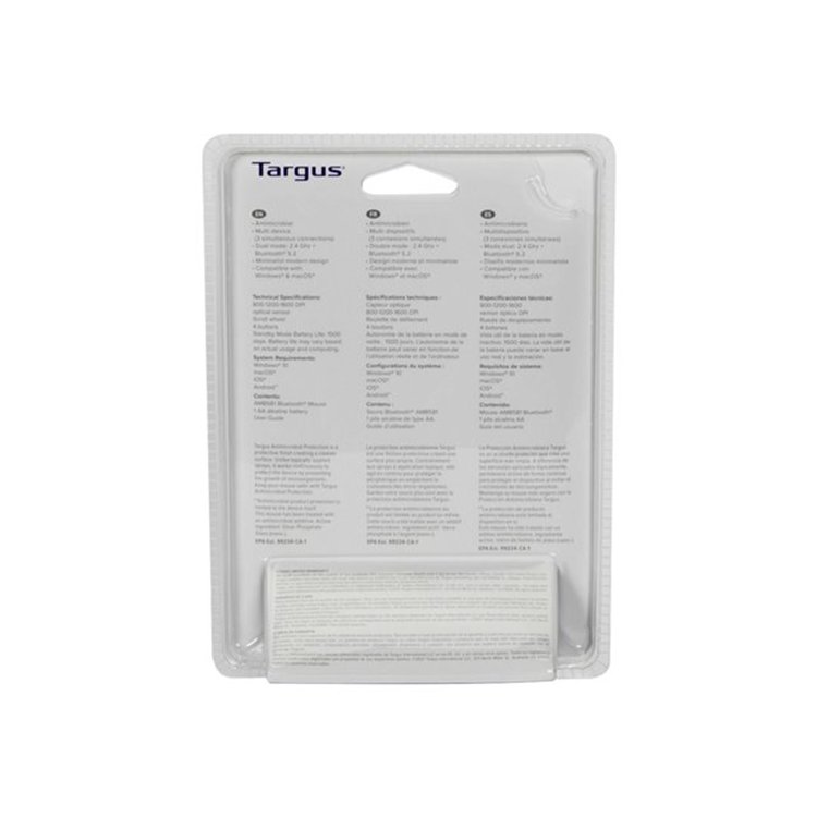 Targus Antimicrobial Compact Dual Mode Wireless Optical Mouse Targus Antimicrobial Compact Dual Mode Wireless Optical Mouse