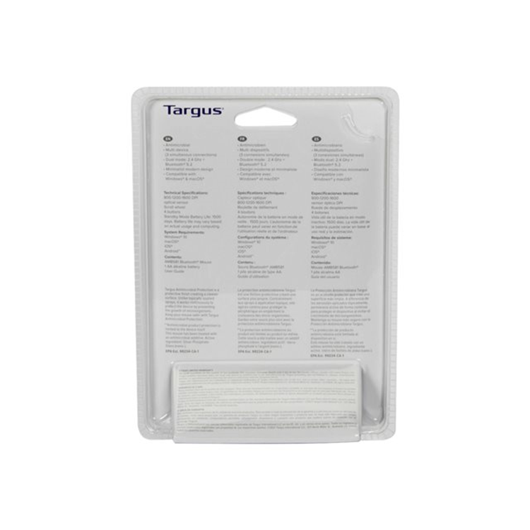 Targus Antimicrobial Compact Dual Mode Wireless Optical Mouse