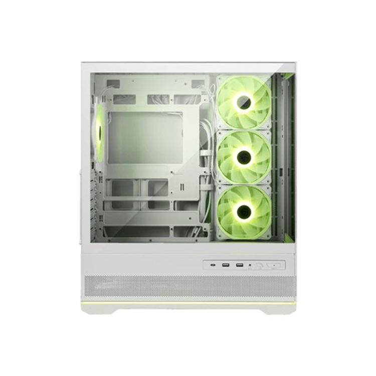 MAG PANO 110R PZ WHITE Global 2xUSB 3.2Gen 1 1xUSB 3.2 Gen2 Type-C 3x120mm ARGB Reverse Blade Fan 1x