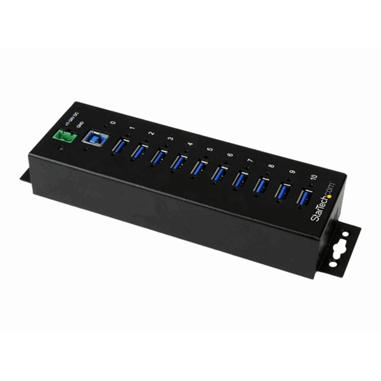 10 Port Industrial USB 3.0 Hub - Metal