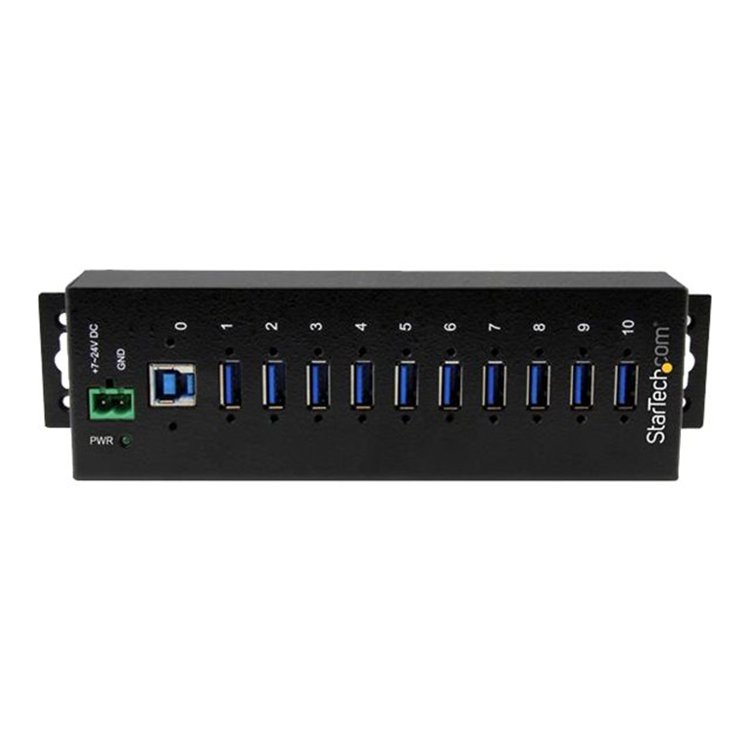 10 Port Industrial USB 3.0 Hub - Metal