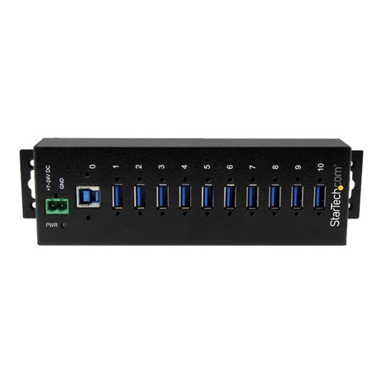 10 Port Industrial USB 3.0 Hub - Metal