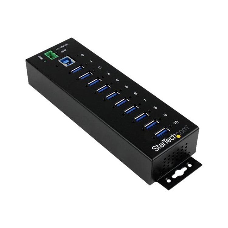 10 Port Industrial USB 3.0 Hub - Metal