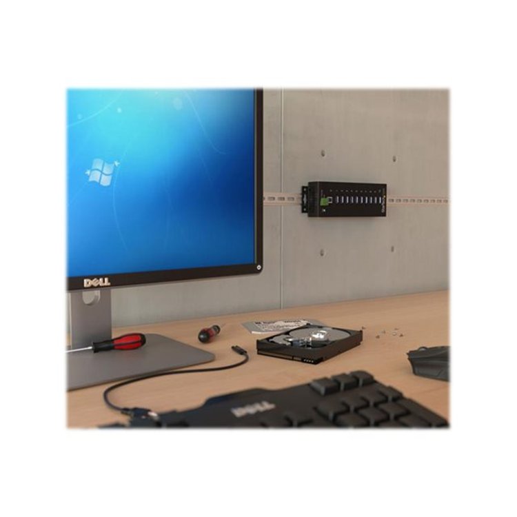 10 Port Industrial USB 3.0 Hub - Metal