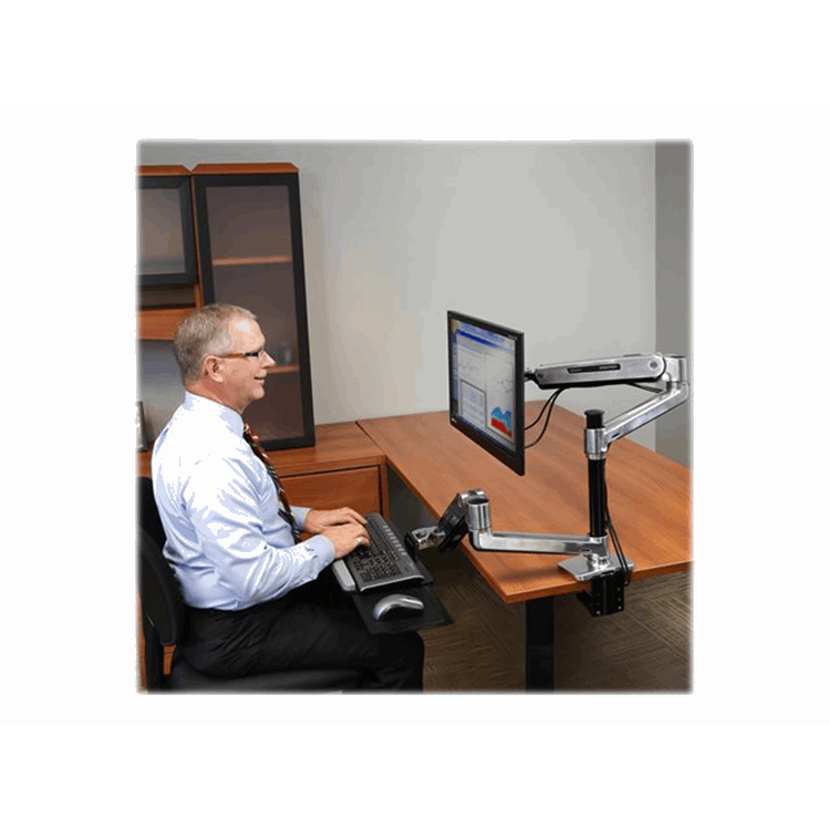 LX Sit Stand Desk Mount LCD Arm Polished LX Sit Stand Desk Mount LCD Arm Polished