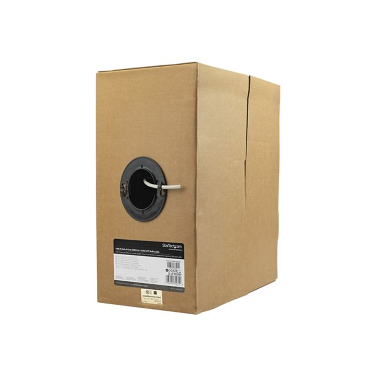 1000 ft Bulk Roll of Gray CMR Cat 6 Soli 1000 ft Bulk Roll of Gray CMR Cat 6 Soli