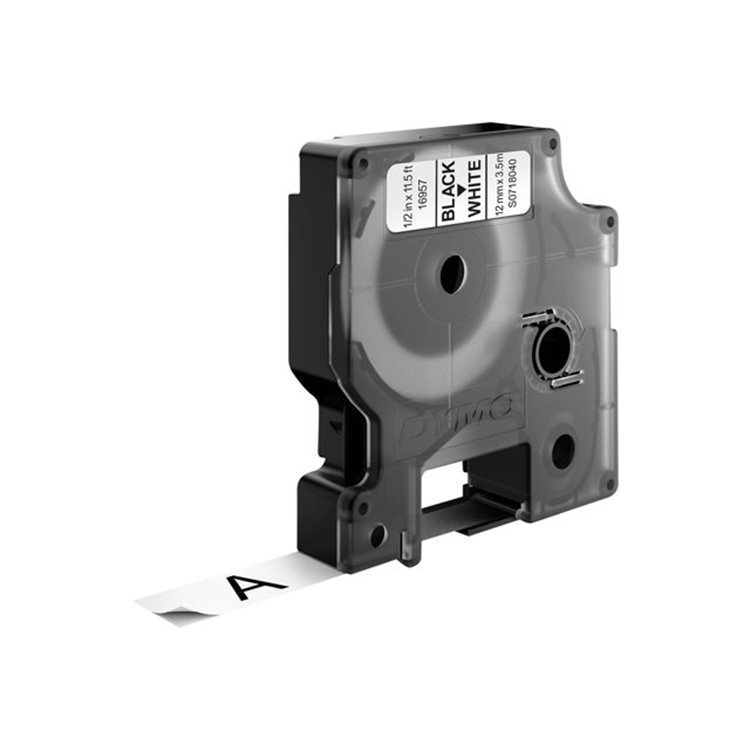 FLEXIBELE TAPE ZWART/WIT - 12MM