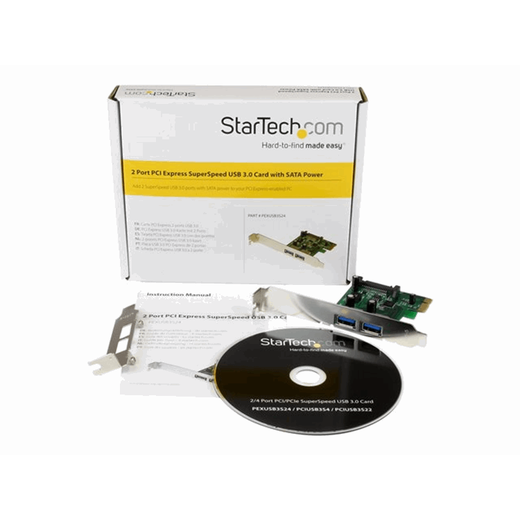 2 Port PCIe USB 3.0 Card Adapter w/ UASP 2 Port PCIe USB 3.0 Card Adapter w/ UASP