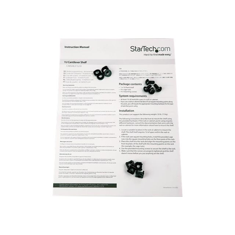 1U Rack Shelf - 10in Deep