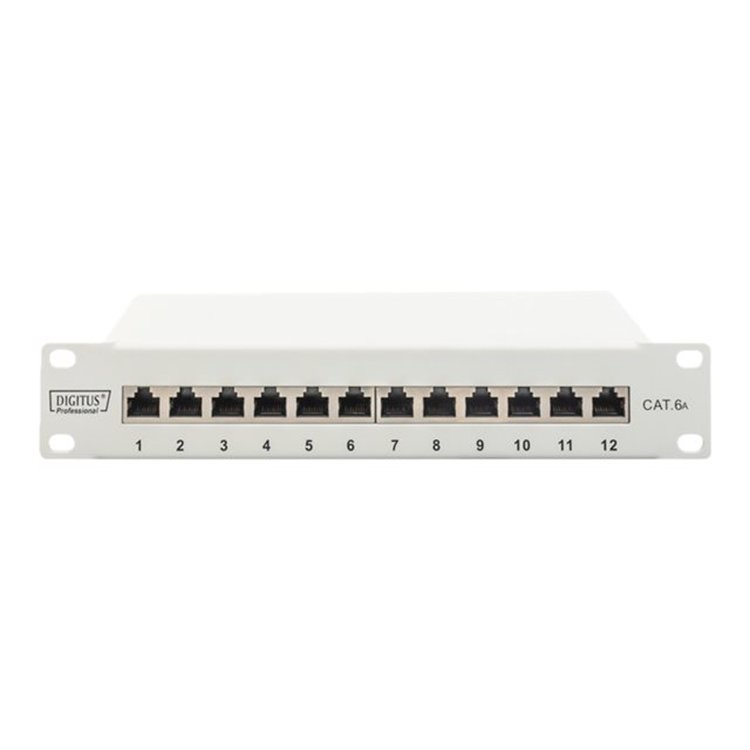 CAT 6A Patch Panel shielded 12-Port labe CAT 6A Patch Panel shielded 12-Port labe
