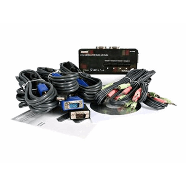 4 PORT MINI USB KVM KIT WITH CAB