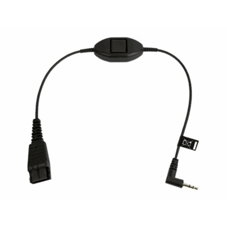 QD to 2,5mm pin plug, straight, 0,3 m