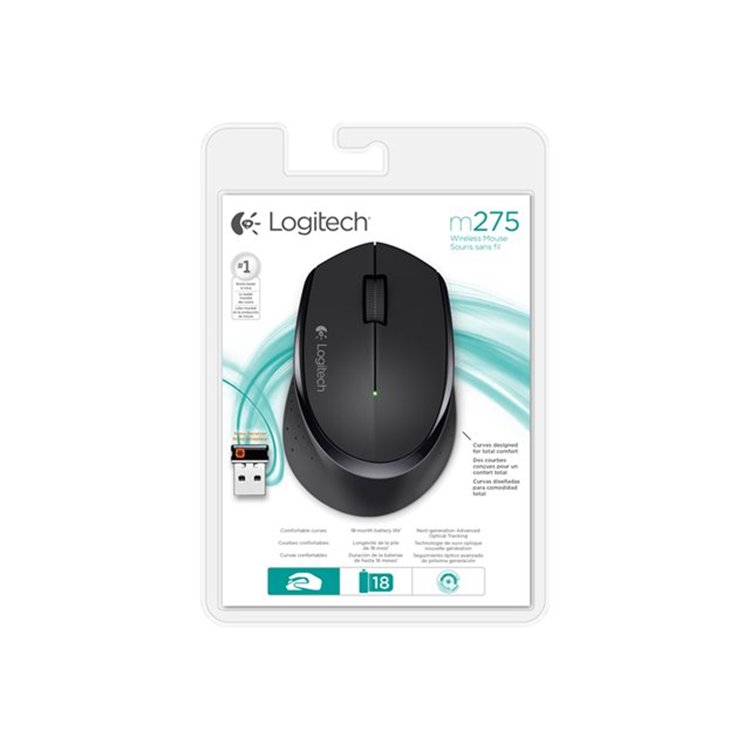 Logitech Wireless Mouse M320 - BLACK - 2.4GHZ - EWR2 Logitech Wireless Mouse M320 - BLACK - 2.4GHZ - EWR2