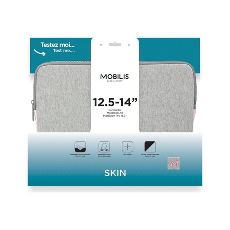 Skin Memory Foam Sleeve 12.5-14i - Greyand Pink Skin Memory Foam Sleeve 12.5-14i - Greyand Pink