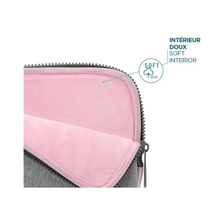 Skin Memory Foam Sleeve 12.5-14i - Greyand Pink Skin Memory Foam Sleeve 12.5-14i - Greyand Pink