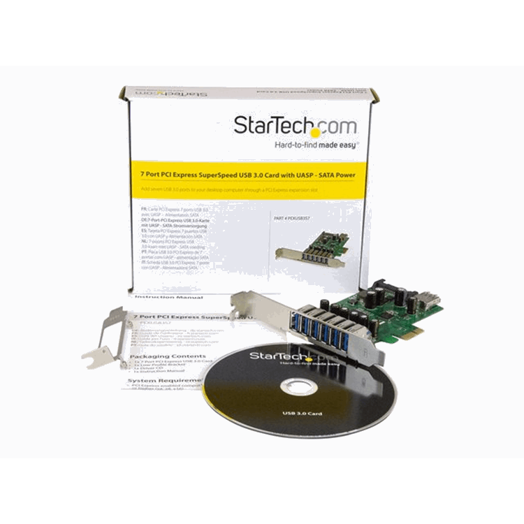 7 Pt PCI Express USB 3.0 Card - Std & LP