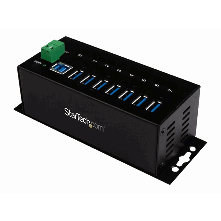 7 Port Industrial USB 3.0 Hub - Metal